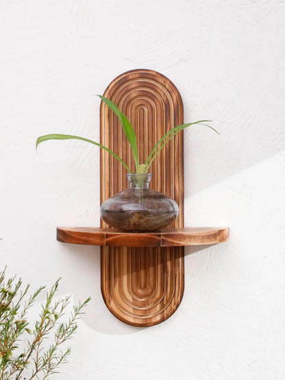 Boho Geometric Wood Wall Shelf