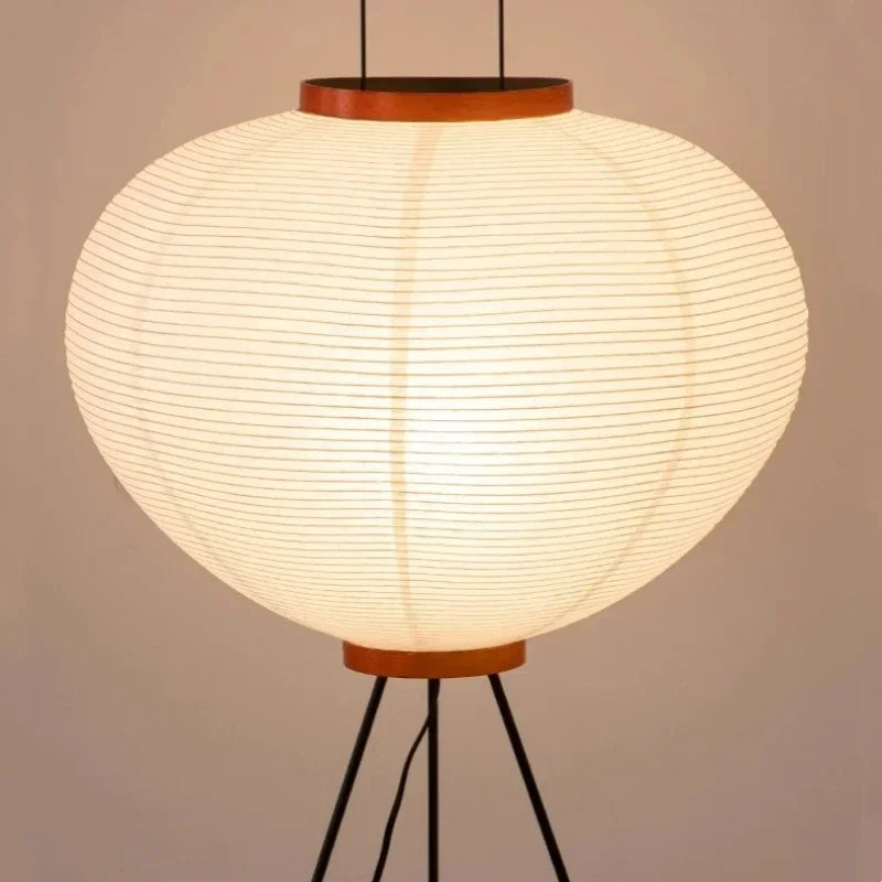 Japanese Wabi Sabi Rice Paper Standing Lamp
