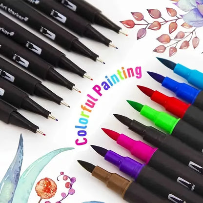 Vibrant Double-Ended Watercolor Markers