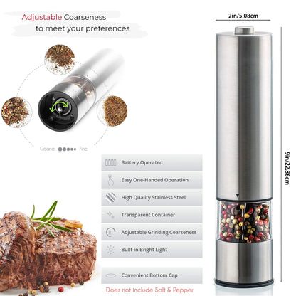 Electric Salt & Pepper Grinder Set with Light