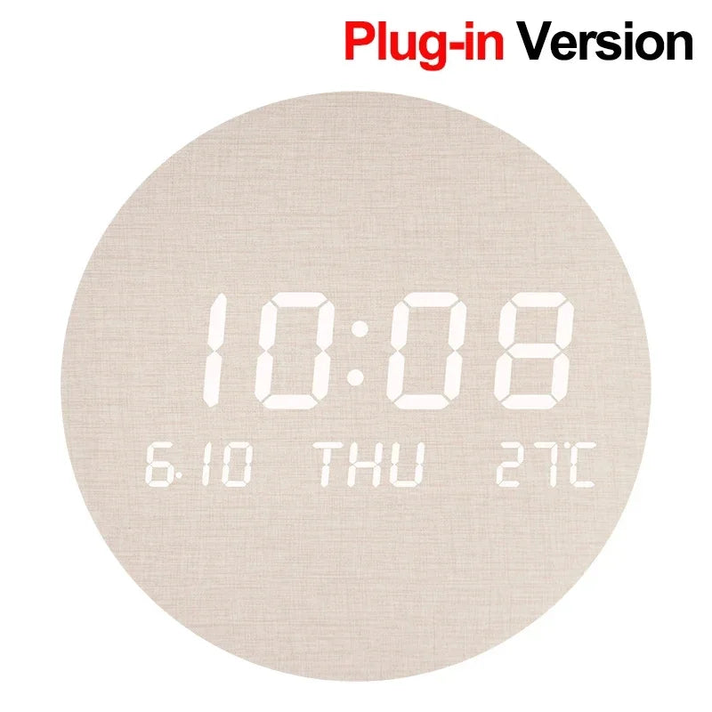 LED Digital Wall Clock with Temperature & Date