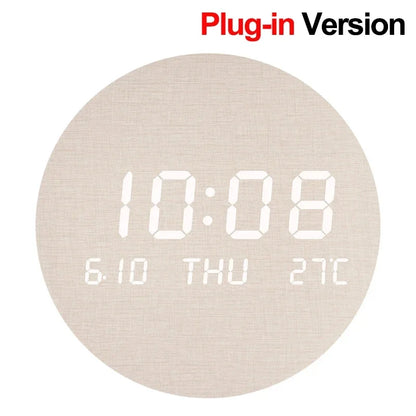 LED Digital Wall Clock with Temperature & Date