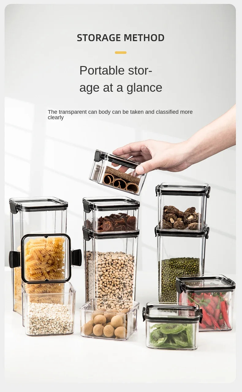 Sealed Kitchen Storage Jars & Grain Organizer Set
