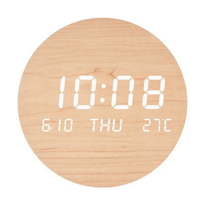 LED Digital Wall Clock with Temperature & Date