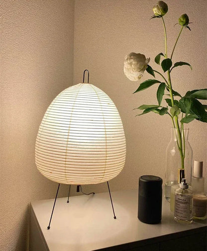 Japanese Wabi Sabi Rice Paper Standing Lamp