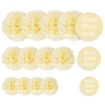 Handmade Paper Flower Pom Pom Decorations